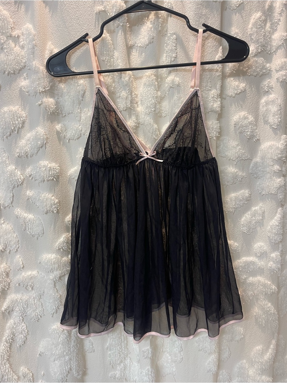 2016 Victorias Secret Black lace babydoll top